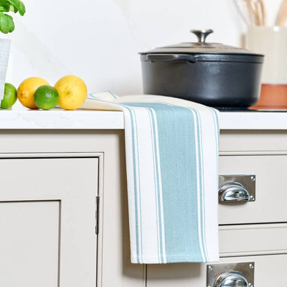 Love Colour Striped Tea Towel - Duck Egg