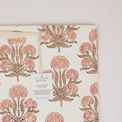 Block Printed Gift Bags (Large) - Terracotta