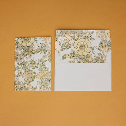Block Printed Greeting Card - Wild Rose Buttercream