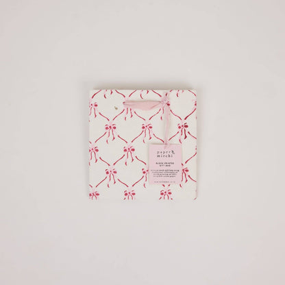 Block Printed Gift Bags (Small) - Pink Sorbet