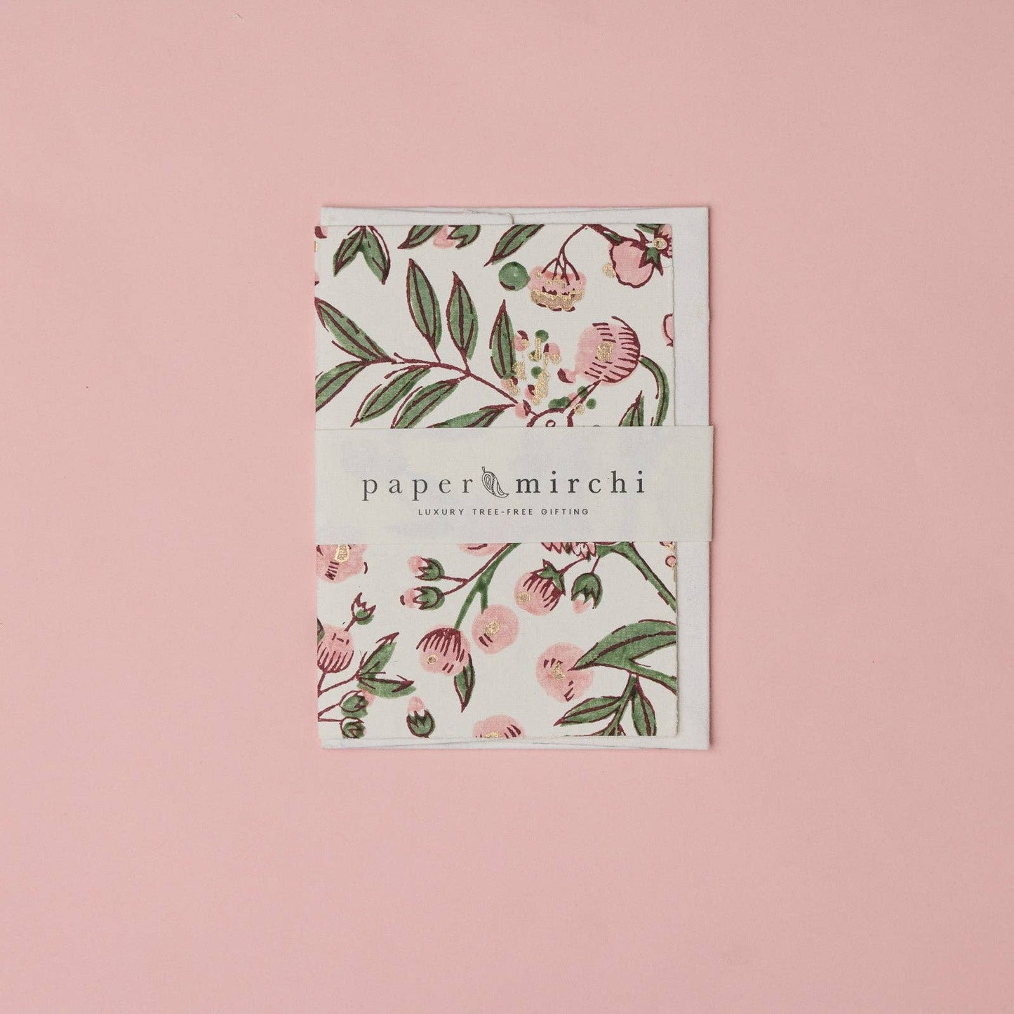 Block Printed Greeting Card - Songbird Blush