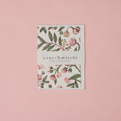 Block Printed Greeting Card - Songbird Blush