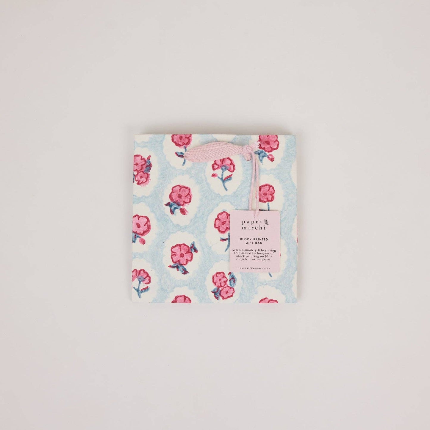 Block Printed Gift Bags (Small) - Pink Sorbet