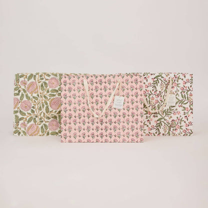 Block Printed Gift Bags (Large) - Blush Refresh