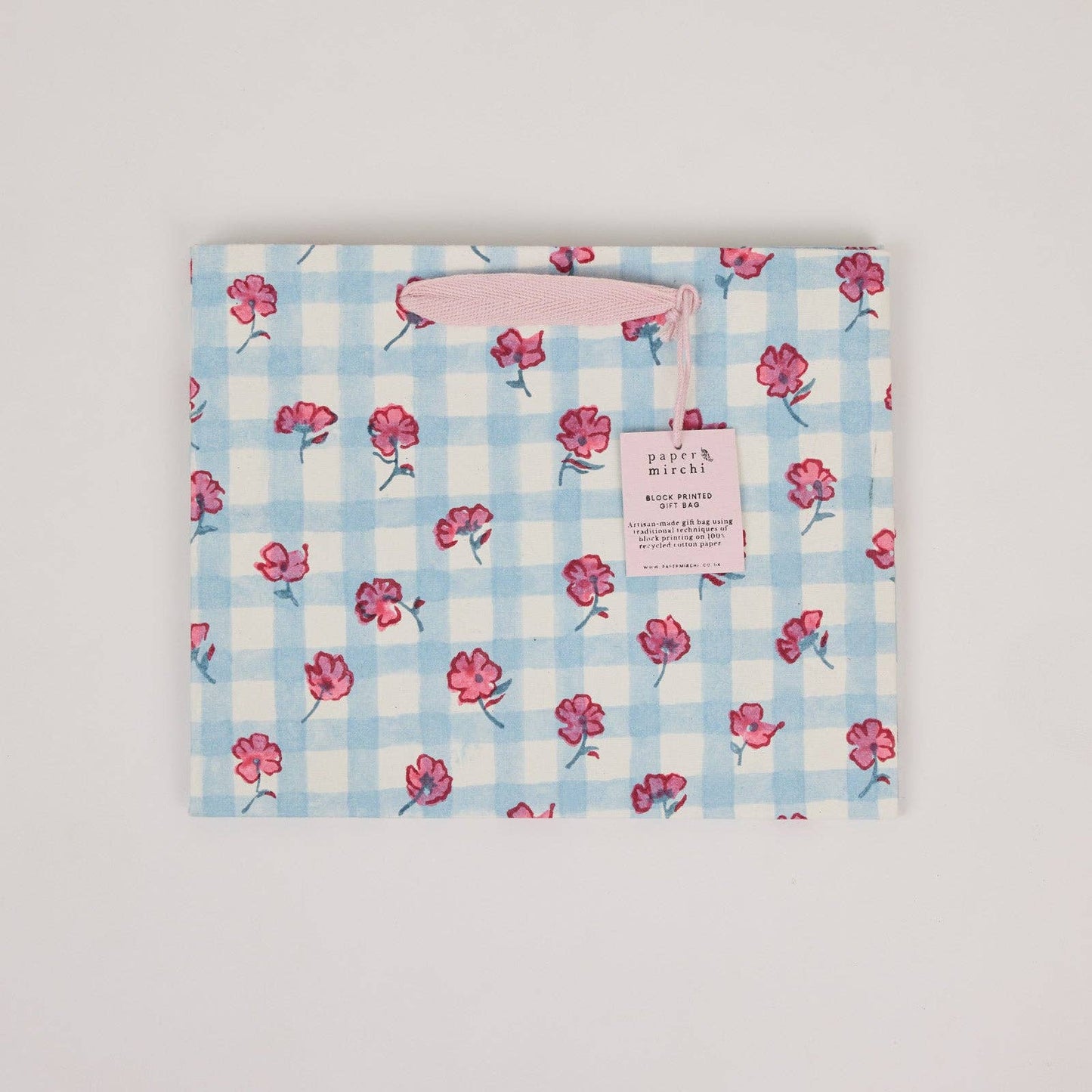 Block Printed Gift Bags (Medium) - Pink Sorbet