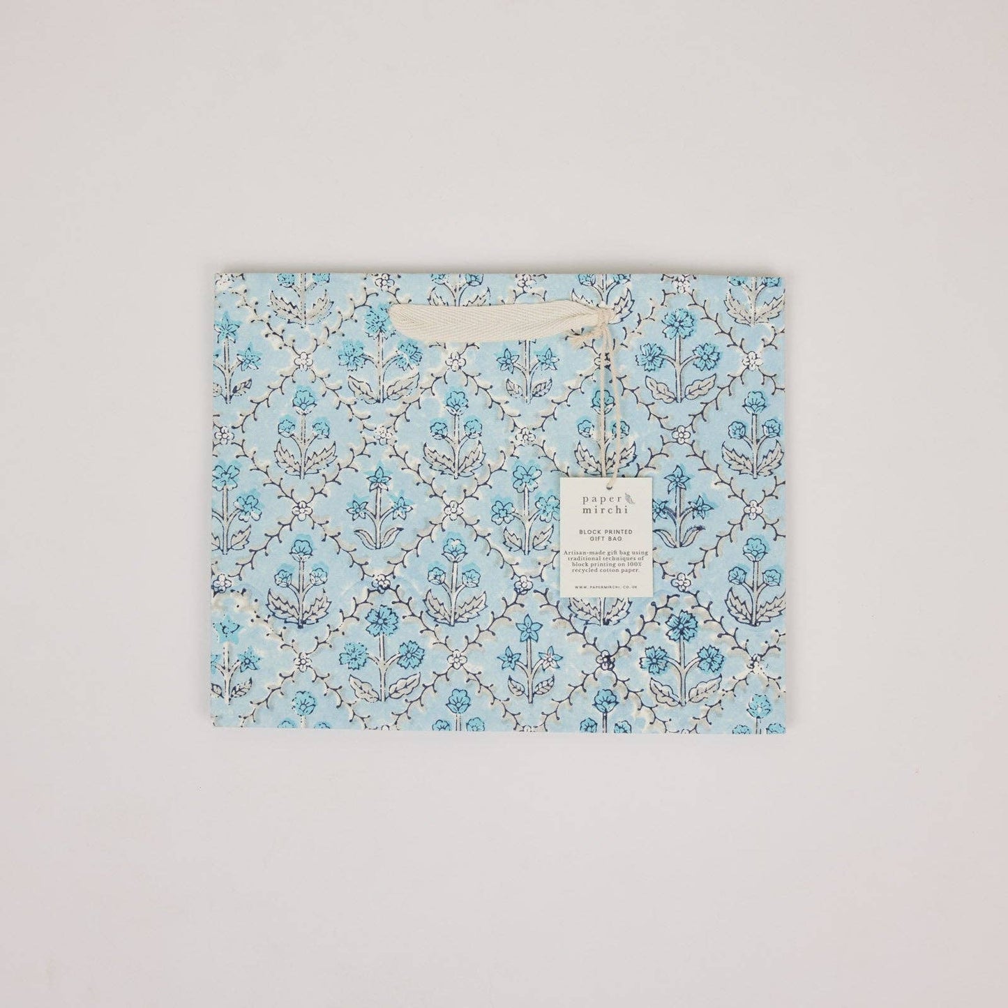 Block Printed Gift Bags (Medium) - Blue Opal