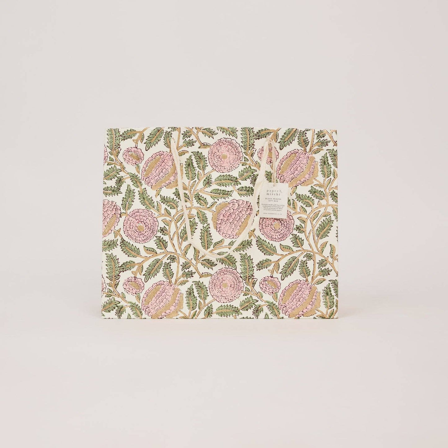 Block Printed Gift Bags (Large) - Blush Refresh