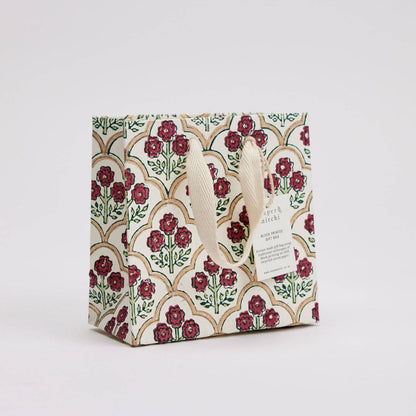 Block Printed Gift Bags (Small) - Cherry