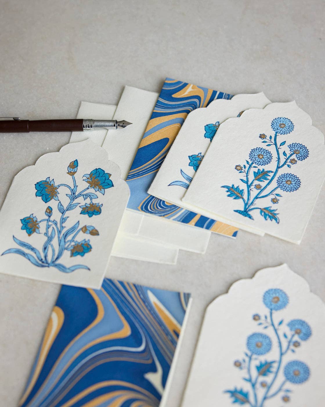Boxed Artisan Notecard Set - Sandook Sapphire