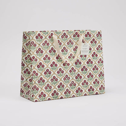 Block Printed Gift Bags (Large) - Cherry