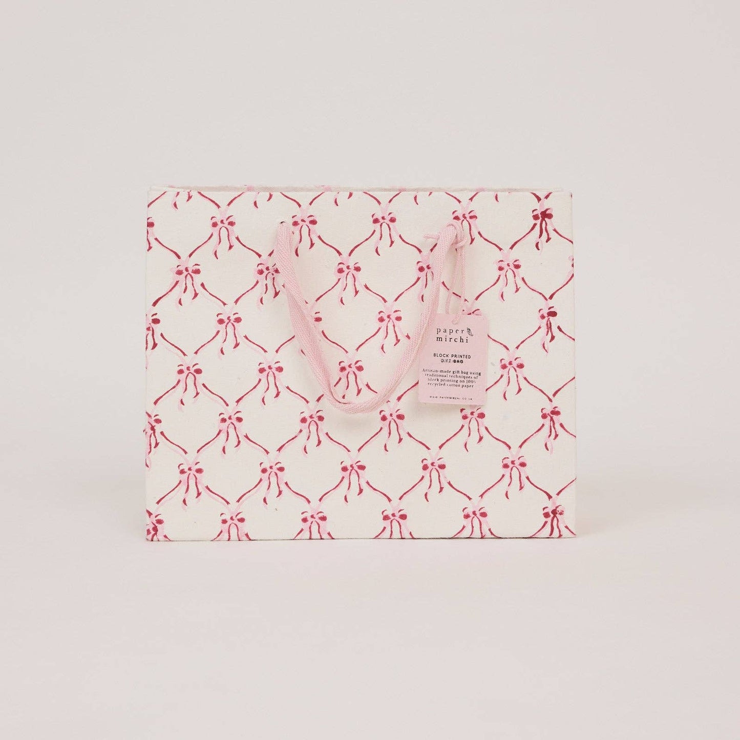 Block Printed Gift Bags (Medium) - Pink Sorbet