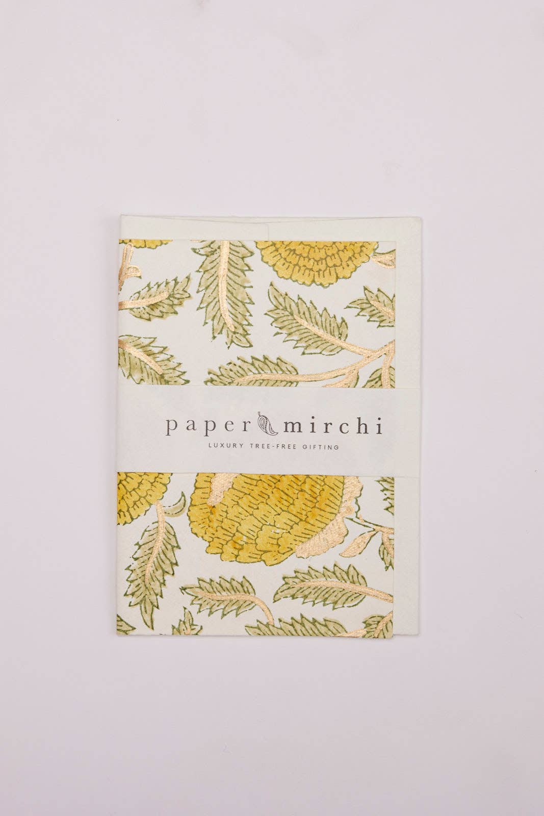Block Printed Greeting Card - Marigold Glitz Sunshine