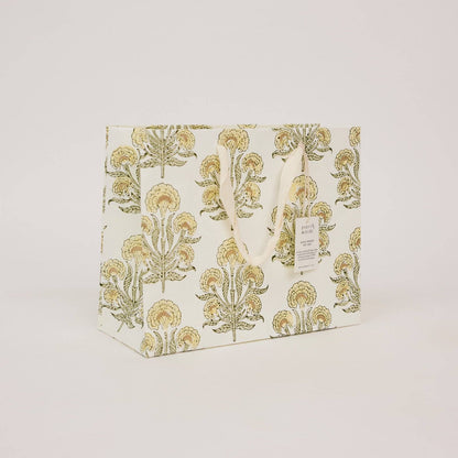 Block Printed Gift Bags (Medium) - Buttercream