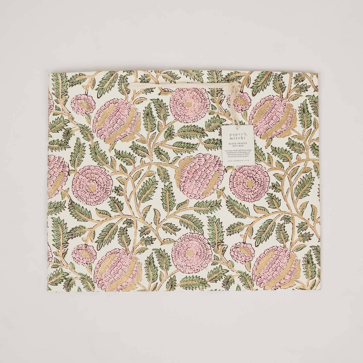Block Printed Gift Bags (Large) - Blush Refresh