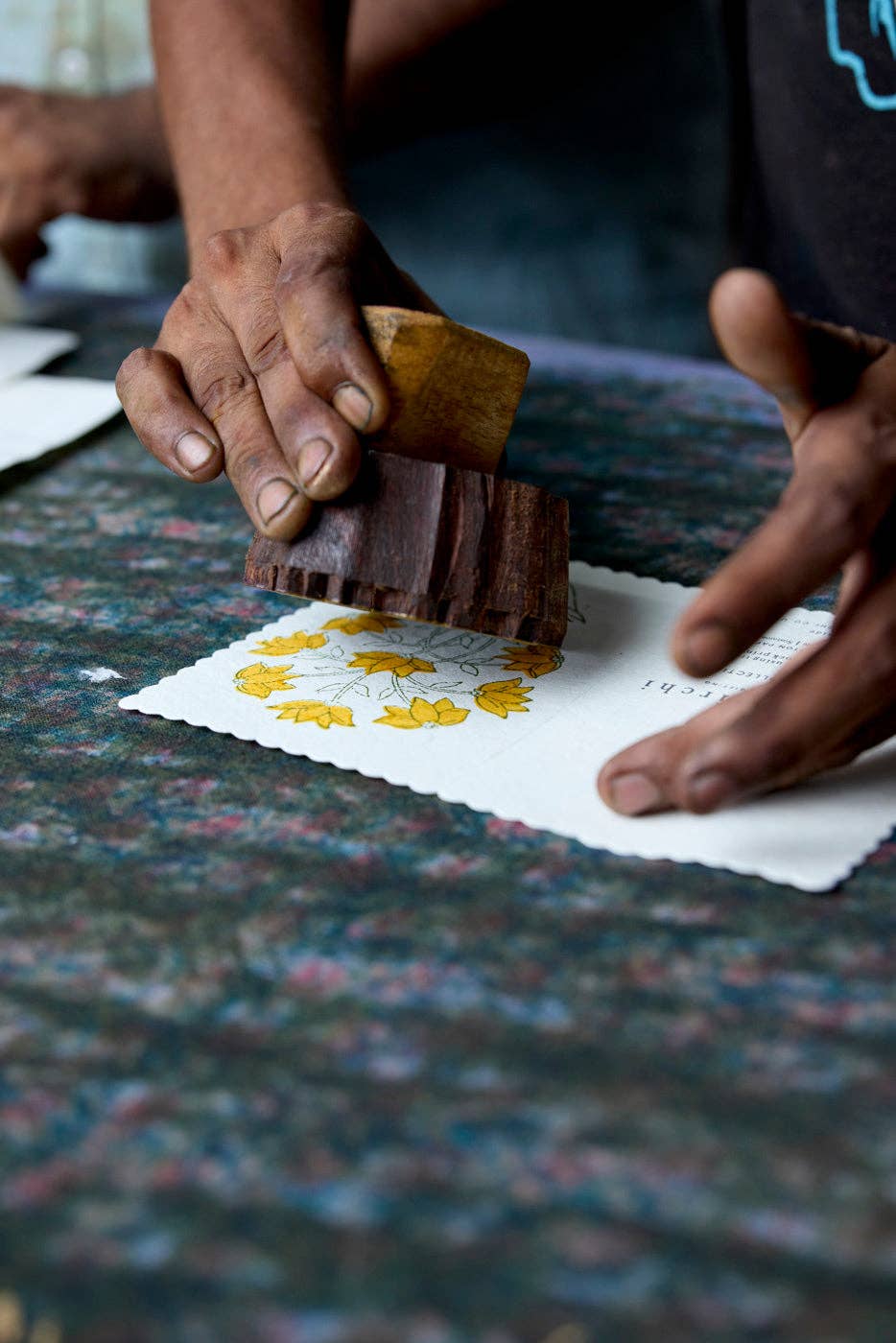Block Printed Greeting Card - Champaca Saffron